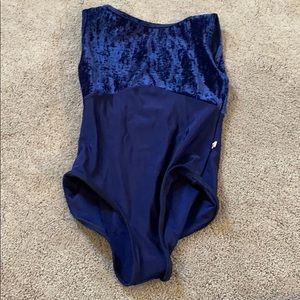 Navy Blue Velvet Yumiko Ballet Leotard